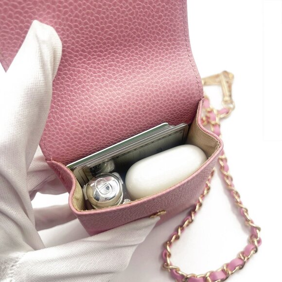 Authentic CHANEL Vintage Mini Flap Caviar Leather Pouch Cigarette Case Crossbody - Picture 7 of 15